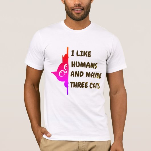 T-shirt J'aime chat qui regarde le baseball (Devant)