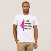 T-shirt J'aime chat qui regarde le baseball (Devant entier)