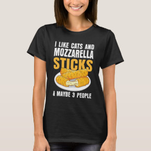 T-shirt J'Aime Chats & Mozzarella Bâtons Fromage Et Peut-Ê