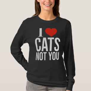 T-shirt J'aime Chats Pas toi Coeur Rouge Chat Papa Maman E