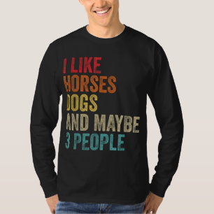 T-shirt J'Aime Cheval Chiens & Peut-Être 3 Personnes Cheva
