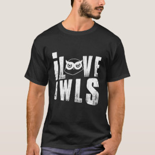 T-shirt J'Aime Chouettes Oiseaux Nocturnes De Prey Dit Adi