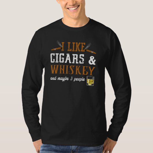 T-shirt J'aime Cigars Whiskey Cigars (Devant)