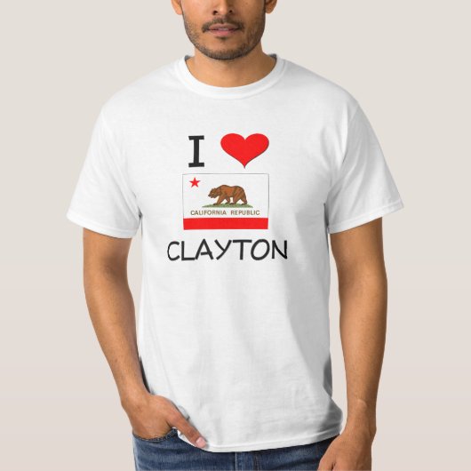 T-shirt J'aime CLAYTON la Californie (Devant)