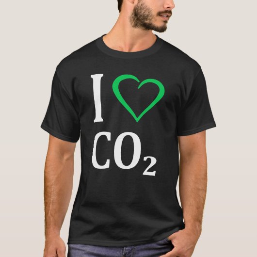 T-shirt J'aime CO2 Dioxyde de carbone Climat (Devant)