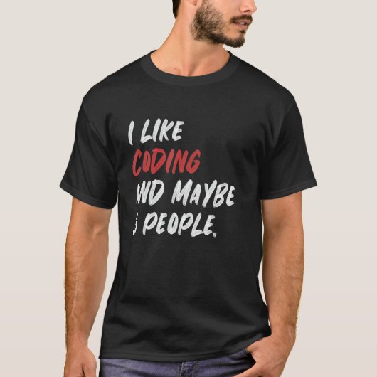T-shirt J'Aime Coder Et Peut-Être 3 Personnes Programmer (Devant)