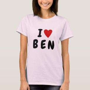 T-shirt J'aime coeur 3 lettre personnalisée en gras nom de