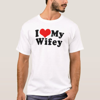 T-shirt J'aime (coeur d'I) ma Saint-Valentin d'épouse de