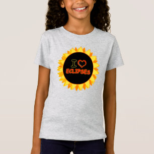 T-Shirt J'aime coeur Eclipses soleil astronomie enfants