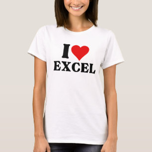 T-shirt J'aime coeur Excel Drôle feuille de calcul Lover T