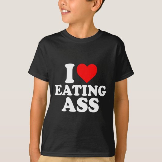 T-shirt J'aime cœur mangeant mignon drôle simple (Devant)