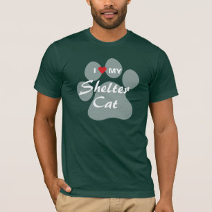 T-shirt J'aime (coeur) mon chat d'abri