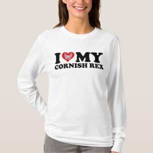 T-shirt J'aime (Cœur) Mon Cornish Rex