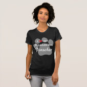 T-shirt J'aime (coeur) mon Pinscher miniature Pawprint (Devant entier)