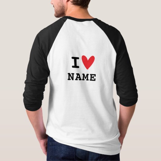 T-shirt J'aime coeur RETRO (Dos)