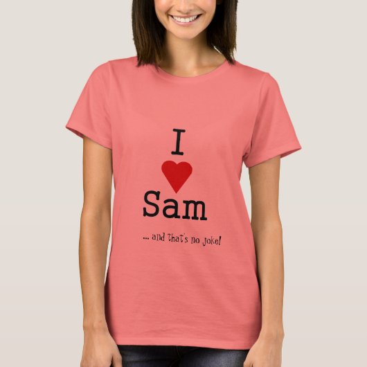 T-shirt j'aime coeur sam (Devant)