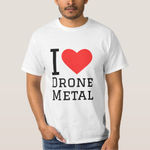 T-shirt J'aime collant carré en métal de drone