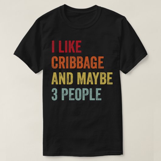 T-shirt J'Aime Cribbage Peut-Être 3 Personnes (Design devant)
