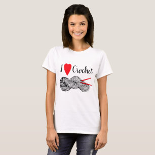 T-shirt J'aime crochet - avec fil et crochet crochet croch