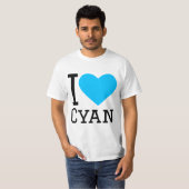 T-shirt J'aime cyan (Devant entier)