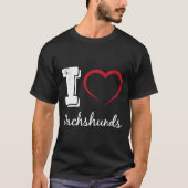T-shirt J'Aime Dachshunds Chien (Devant)