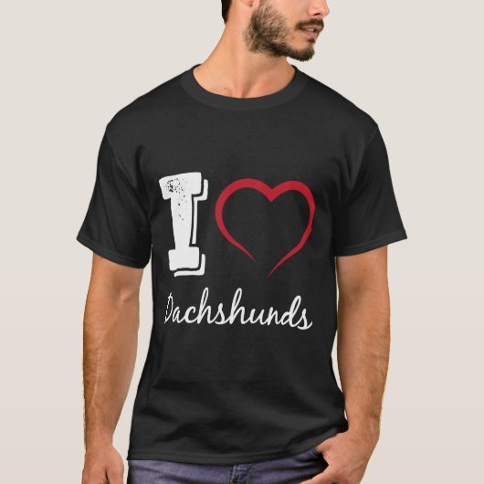 T-shirt J'Aime Dachshunds Chien (Devant)