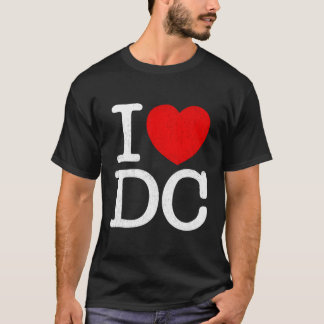 T-shirt J'Aime Dc Washington Distressed I He Dc