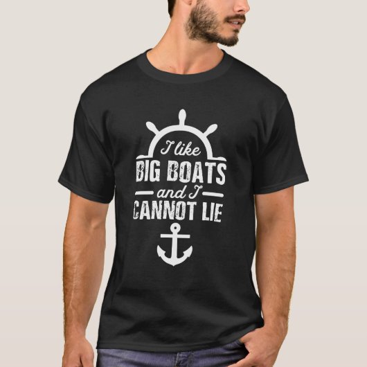 T-shirt J'aime de grands bateaux et je ne peux pas me (Devant)