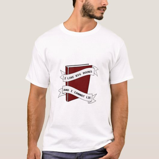 T-shirt J'aime de grands livres, lisant le cadeau, (Devant)
