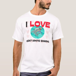 T-shirt J'aime de grands requins blancs