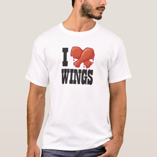 T-shirt J'aime des ailes de poulet (Devant)