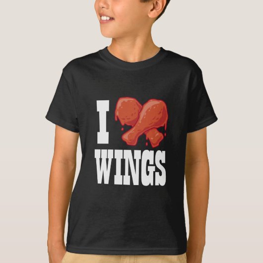 T-shirt J'aime des ailes de poulet (Devant)