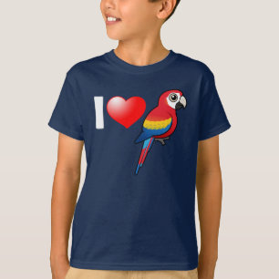 T-shirt J'aime des aras d'écarlate
