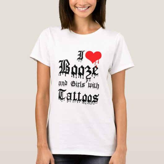 T-shirt J'aime des boissons alcoolisées et des filles avec (Devant)