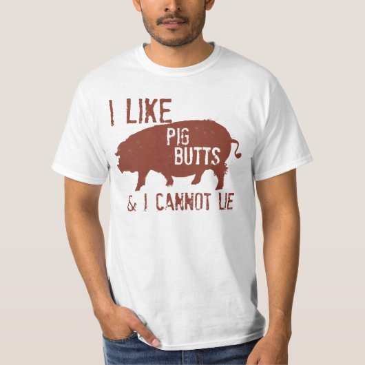 T-SHIRT J'AIME DES BOUTS DE PORC AFFLIGÉS (Devant)