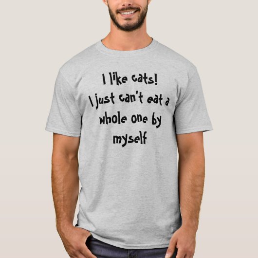 T-shirt J'aime des chats ! Je juste ne peux pas manger (Devant)