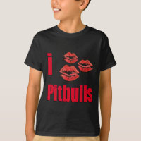 J'aime des chiens de Pitbull, baisers de rouge à
