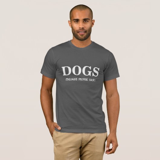 T-SHIRT J'AIME DES CHIENS, LES GENS SUCE (Devant entier)