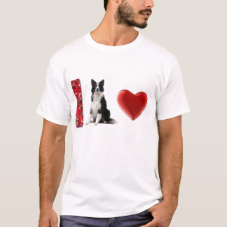 T-shirt J'aime des colleys de frontière ! !  Pièce en t de