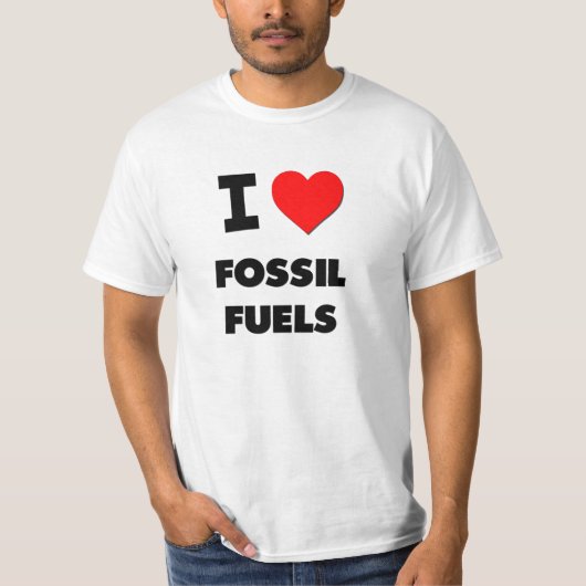 T-shirt J'aime des combustibles fossiles (Devant)