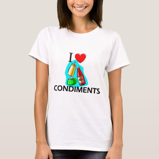 T-shirt J'aime des condiments (Devant)