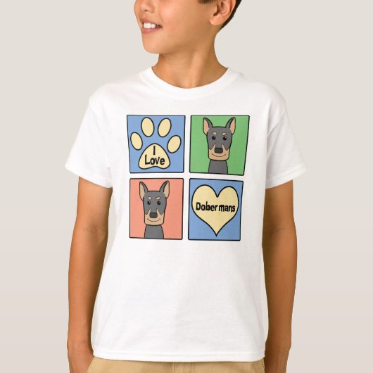 T-shirt J'aime des dobermann (Devant)