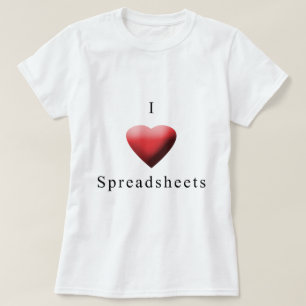 T-shirt J'aime des feuilles de calcul