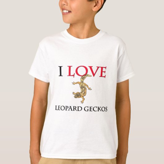 T-shirt J'aime des Geckos de léopard (Devant)