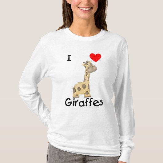 T-shirt J'aime des girafes (2) (Devant)