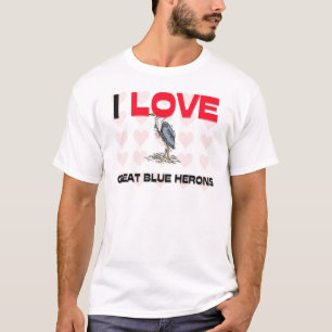 T-shirt J'aime des hérons de grand bleu