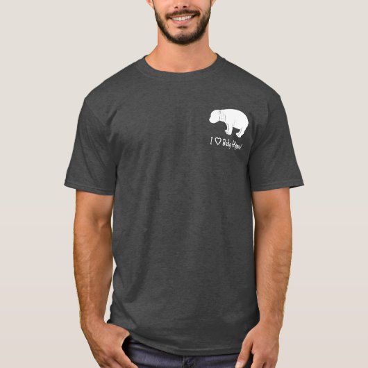 T-shirt J'aime des hippopotames de bébé (Devant)