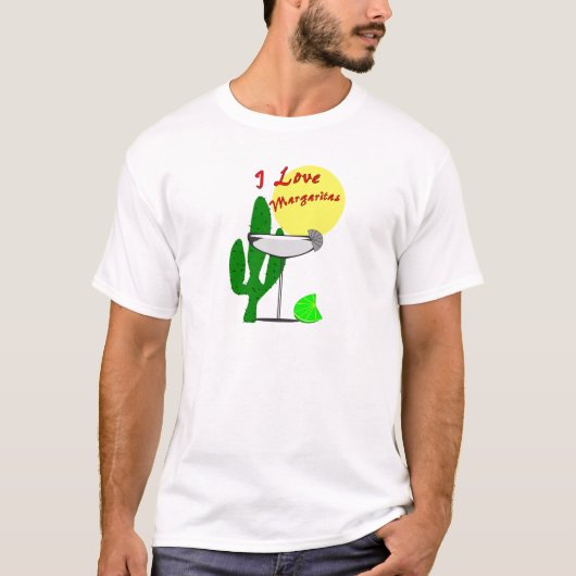 T-shirt J'aime des margaritas--T-shirts d'amants de (Devant)