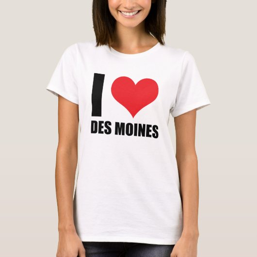 T-shirt J'aime Des Moines (Devant)