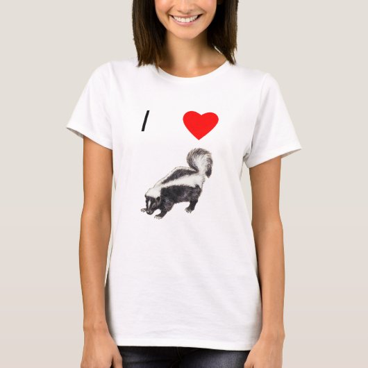 T-shirt J'aime des mouffettes (2) (Devant)